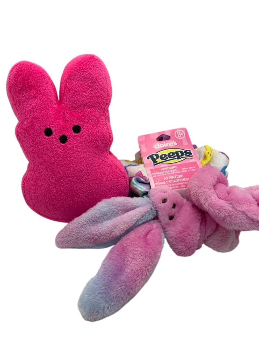 Claires Peeps Bunny Plush & Tie-Dye Bunny Ear Scrunchie Set